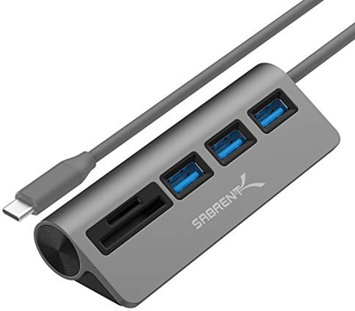 3-poorts USB 3.0-hub met SD/Micro SD-kaartlezer