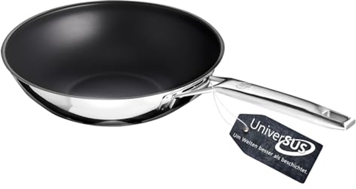 Wokpan 28 cm met UniverSUS oppervlakte voor perfect krokant bakken