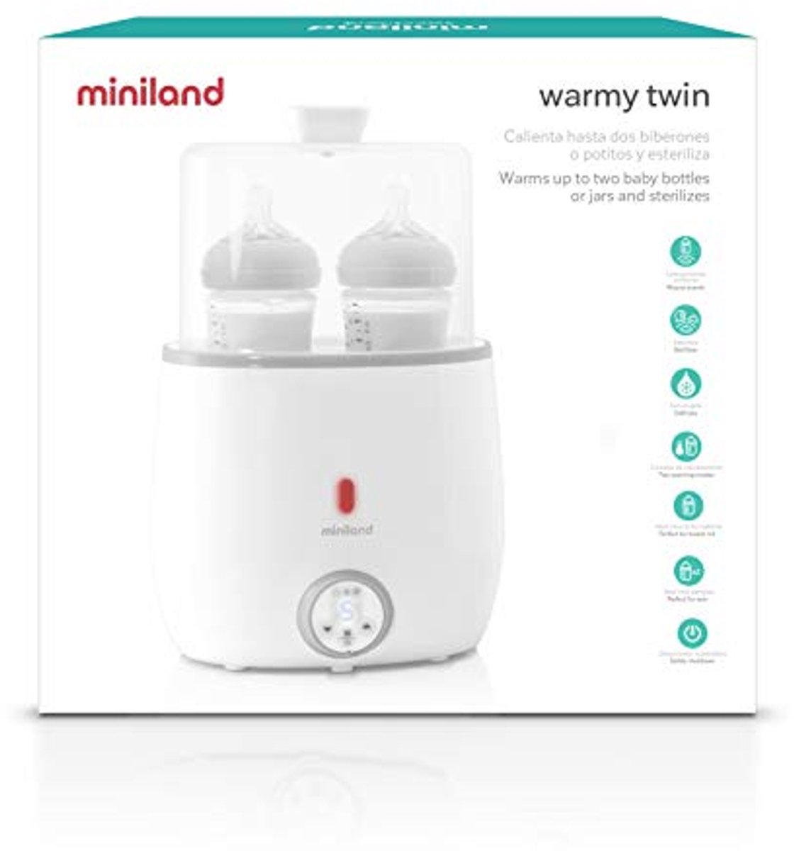 Flessenwarmer en Sterilisator voor Babyflessen en Pap Potten met Ontdooifunctie