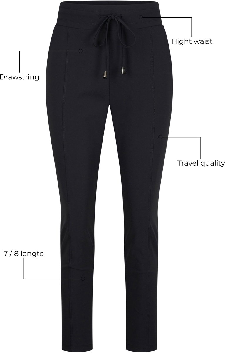Mi Piace Travel Broek 7/8 Dames - Zwart - Maat XXXL/46 - 202024