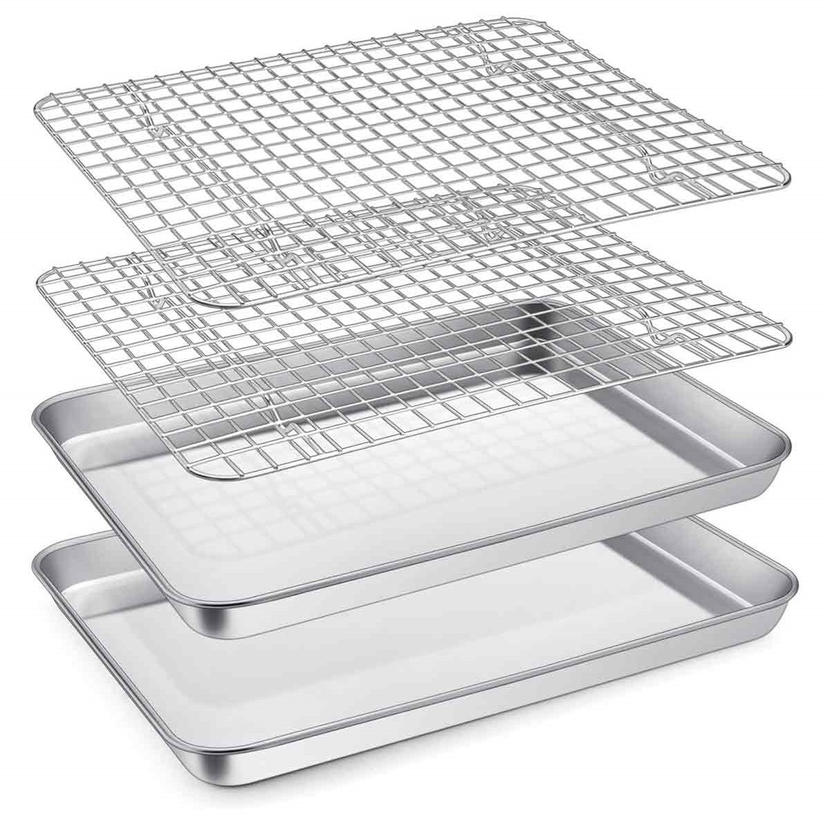 EXCITAT Bakset - Bakgerei - Grill - Roestvrij staal - Vaatwasserbestendig - 4 stuks