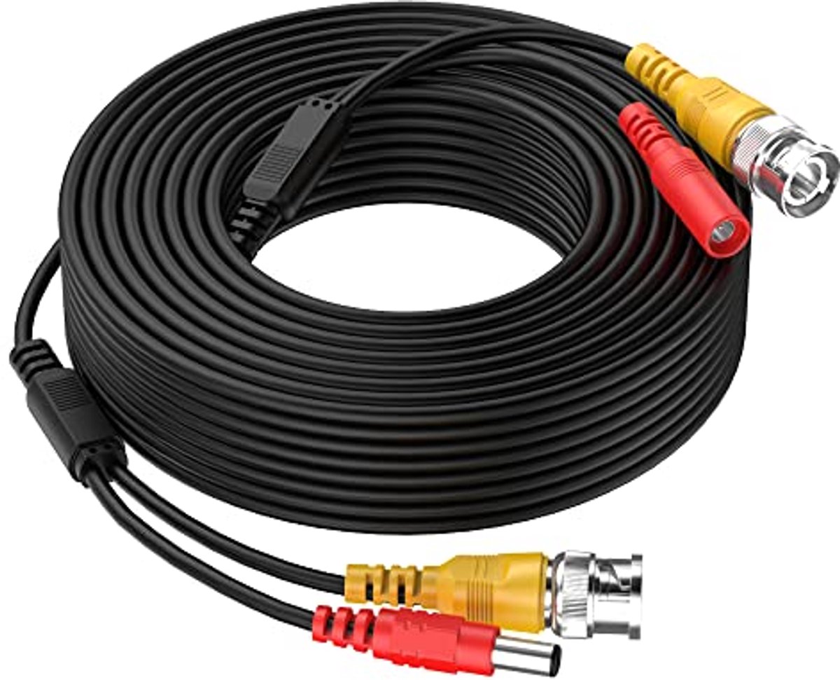 All-in-One BNC Video Verlengkabel met Power-DC Aansluiting voor Bewakingscamera