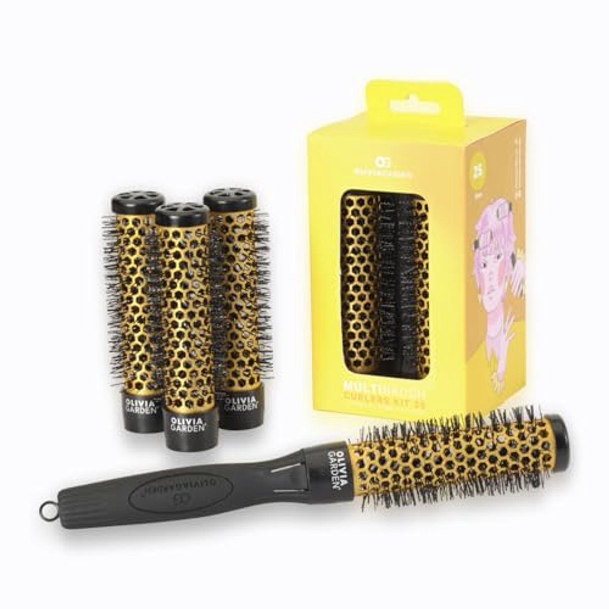 Multibrush Krulset - 25 mm Krulbarrels voor Volume en Definities