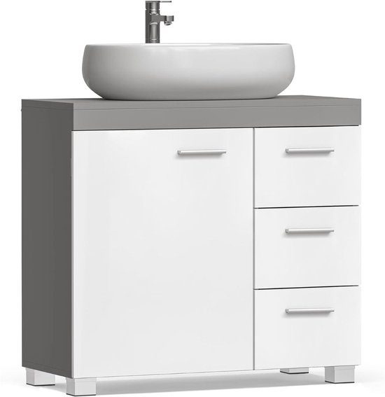 Onderbouw wastafel 80cm badmeubel Izae Wit