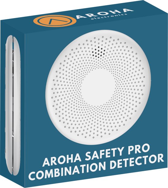 Aroha Safety Pro Combimelder - 10 jaar batterij - Rookmelder & Koolmonoxidemelder - Aroha Sleep Line - Slaapkamer vriendelijke CO melder & Brandmelder