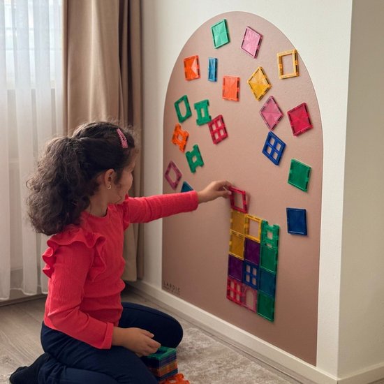 Lardic Magnetische Muursticker - Krijtbord - Boogvorm - Kameelroze - B80 x H100 cm