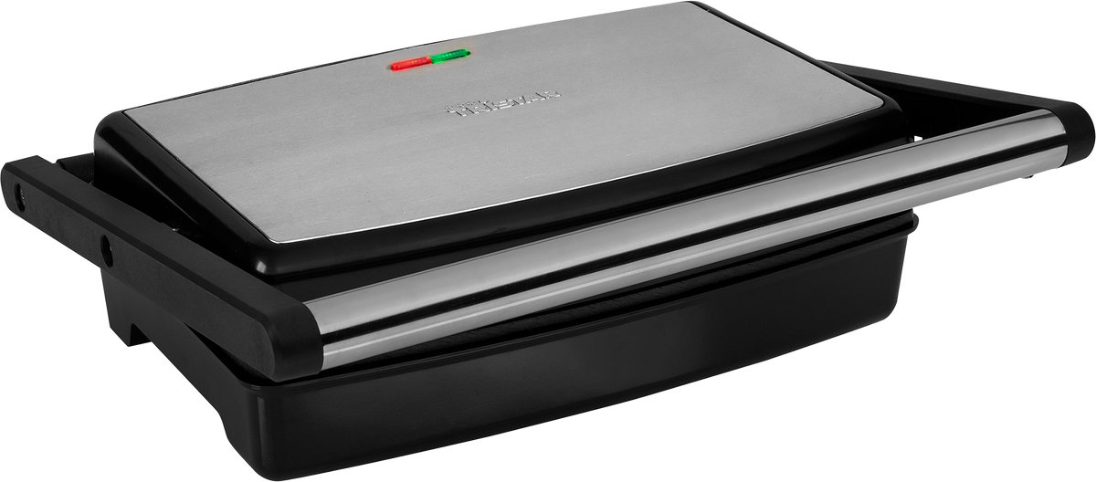 Tristar Contactgrill GR-2859– 180⁰ uitklapbaar – Panini Grill en Tafelgrill - RVS / Zwart