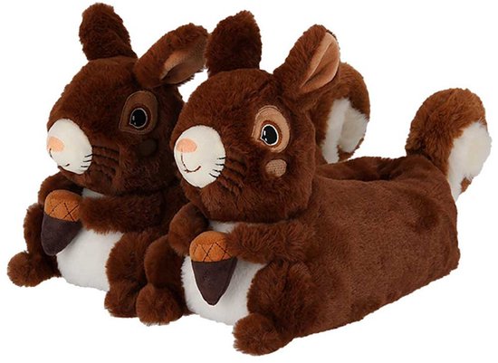 Apollo - Sloffen dieren - Eekhoorn pantoffels dames - Maat 39-40 - Sloffen dames - Dames pantoffels