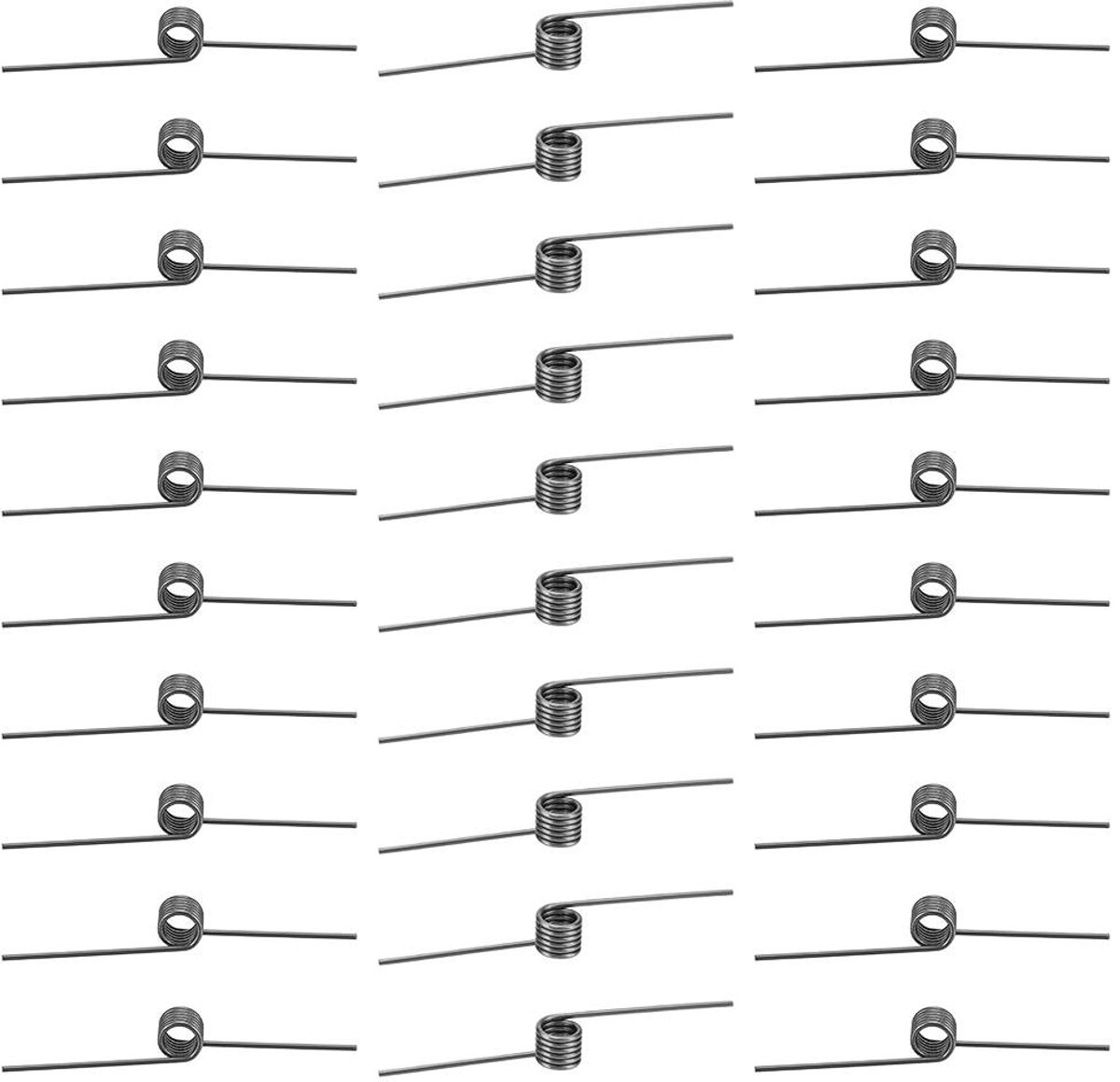 Allecto plus - 30 stuks roestvrijstalen veren 70 x 9 mm 180 graden torsieveren.