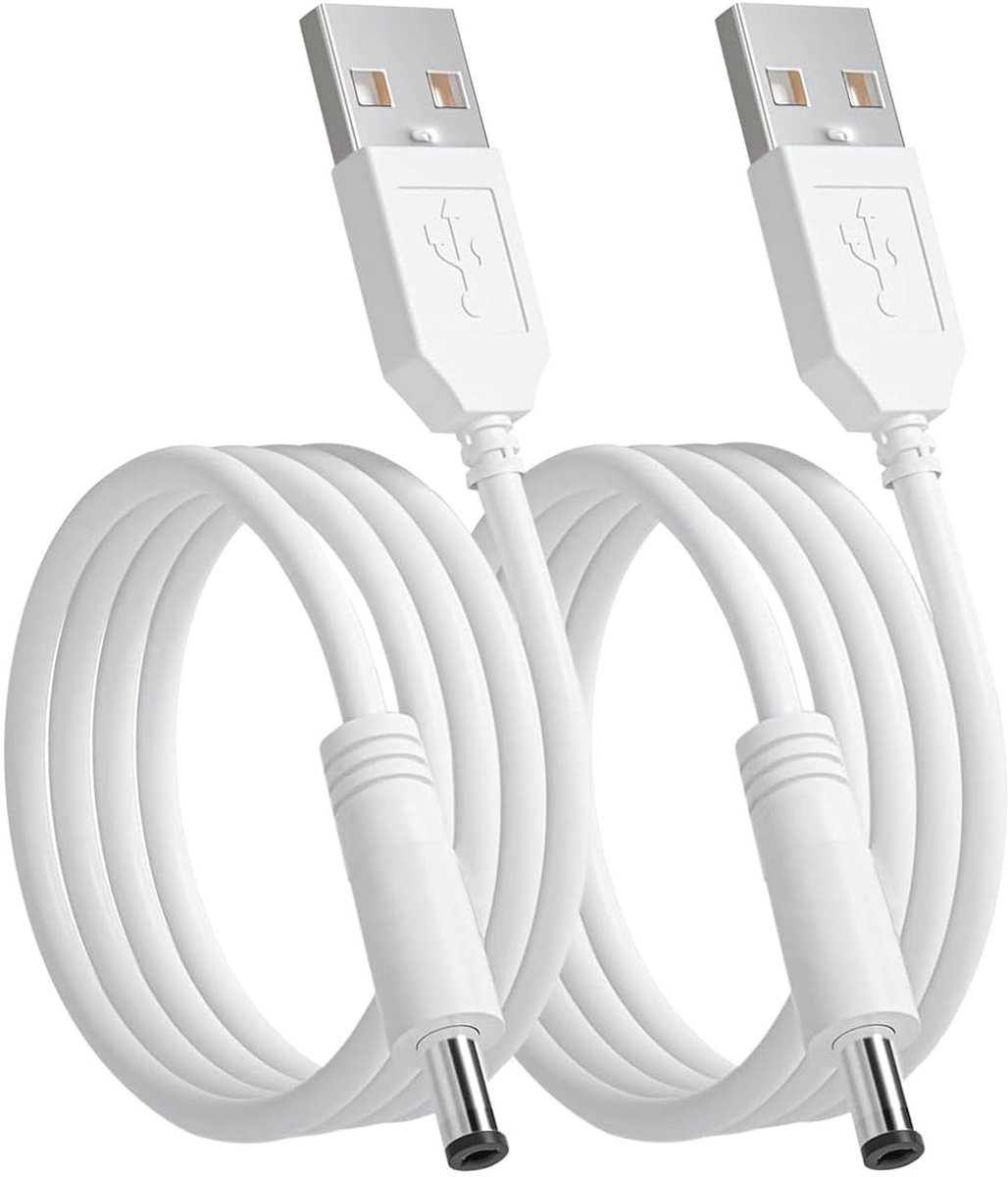 Orivio - USB Oplaadkabel voor Tandenborstel en Gezichtsreiniging - Wit - 2-Pack