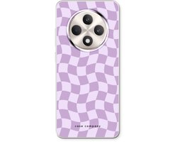 Case Company® - Hoesje geschikt voor Oppo Reno12 F hoesje - Grid Paars - Soft Cover Telefoonhoesje - Bescherming aan alle Kanten en Schermrand