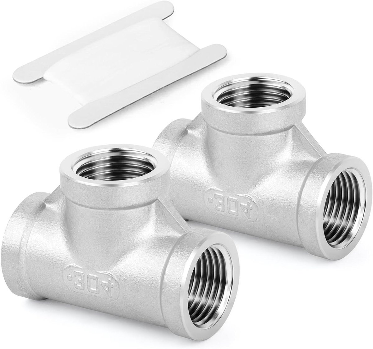 Allecto plus - Roestvrij stalen Tee hulpstukken 3/8" BSP vrouwelijke pijpfittingen voor water olie lucht gas