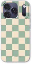 Case Company® - Hoesje geschikt voor iPhone 17 Pro hoesje - Checkered Mint - Soft Cover Telefoonhoesje - Bescherming aan alle Kanten en Schermrand