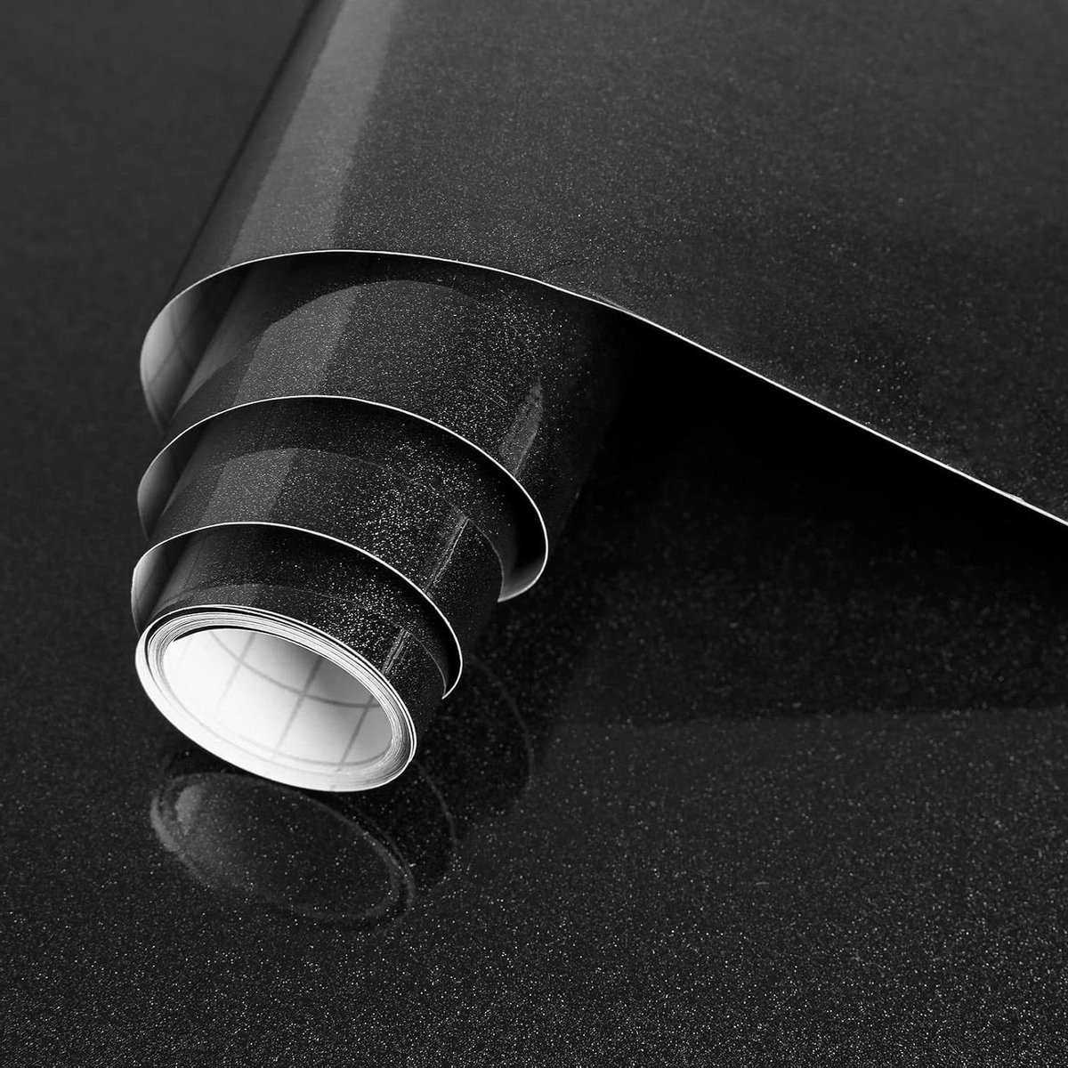Allecto plus - Zwart zelfklevend behang film 44 cm x 500 cm - keukenkasten woondecoratie easy clean opruimbaar.