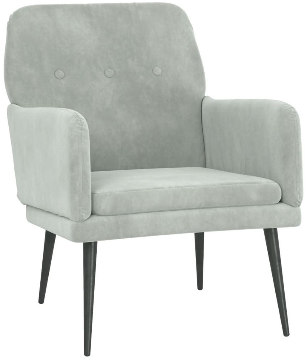 vidaXL Fauteuil - 62x79x79 - cm - fluweel - lichtgrijs