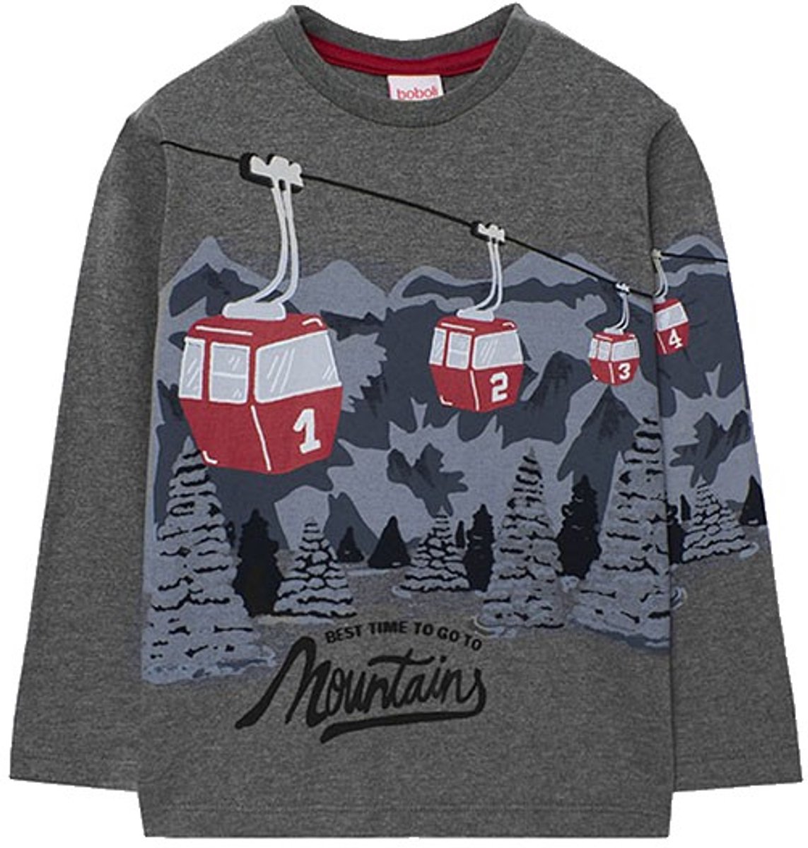Boboli Knit T-shirt Met Lange Mouwen Grijs 6 Years Kinderen
