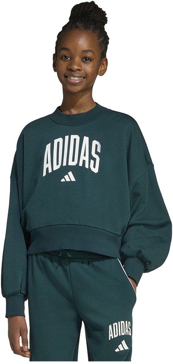Adidas Seasonals Essentials Collegiate Typography Crewneck Sweatshirt 9-10 Years Meisjes Wit