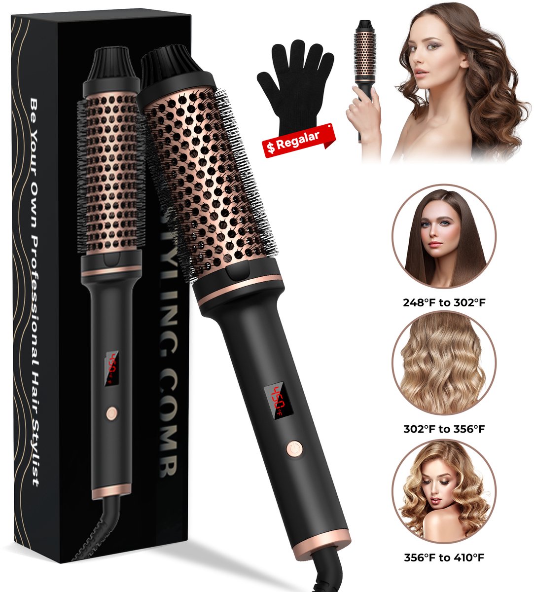 Negatieve ionen thermische borstel voor een blowout look,