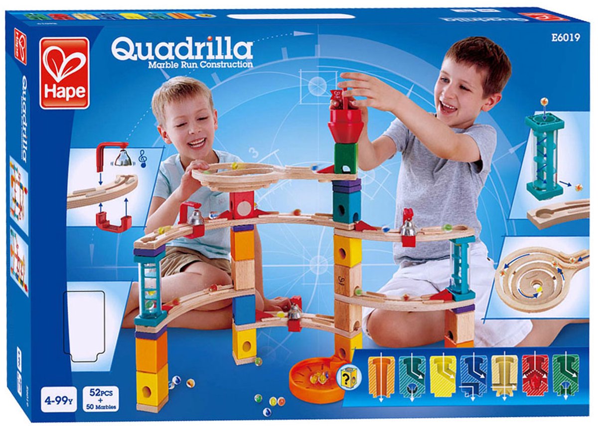 Hape Castle Escape Quadrilla Knikkerbaan – 102-delig bouwset met klokkjes en transparante trappen, vanaf 4 jaar — afbeelding 18