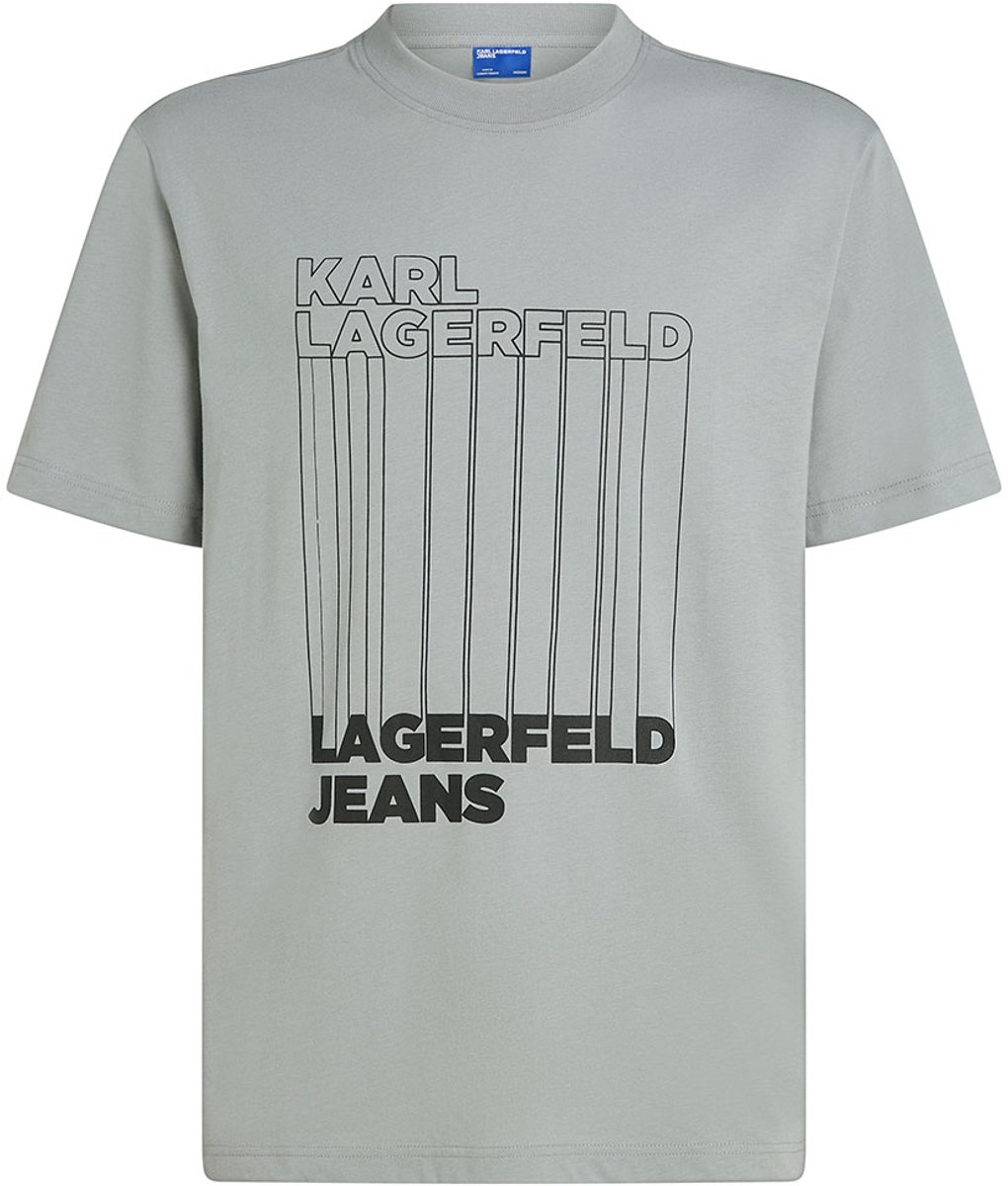 Karl Lagerfeld Jeans Reg Barcode T-shirt Met Korte Mouwen Grijs L Man