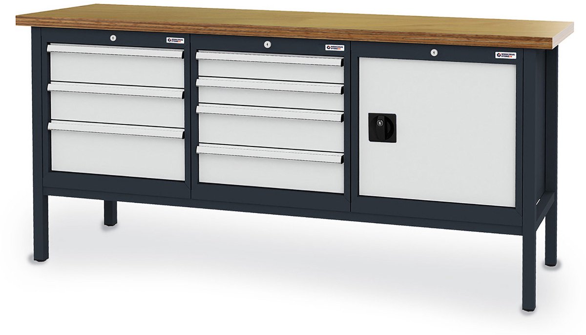 WS24 Bakvormige werkbank B x D x H 2.000 x 600 x 960 mm - WS24-10...