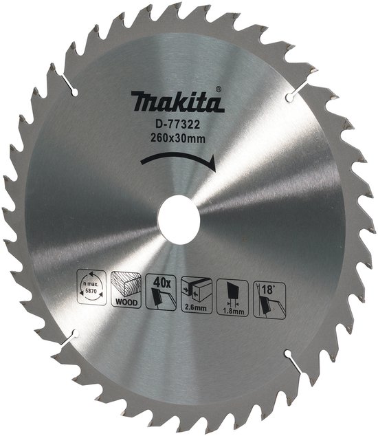 Lame de scie Makita TCT 260x40Zx30 mm - D-77322
