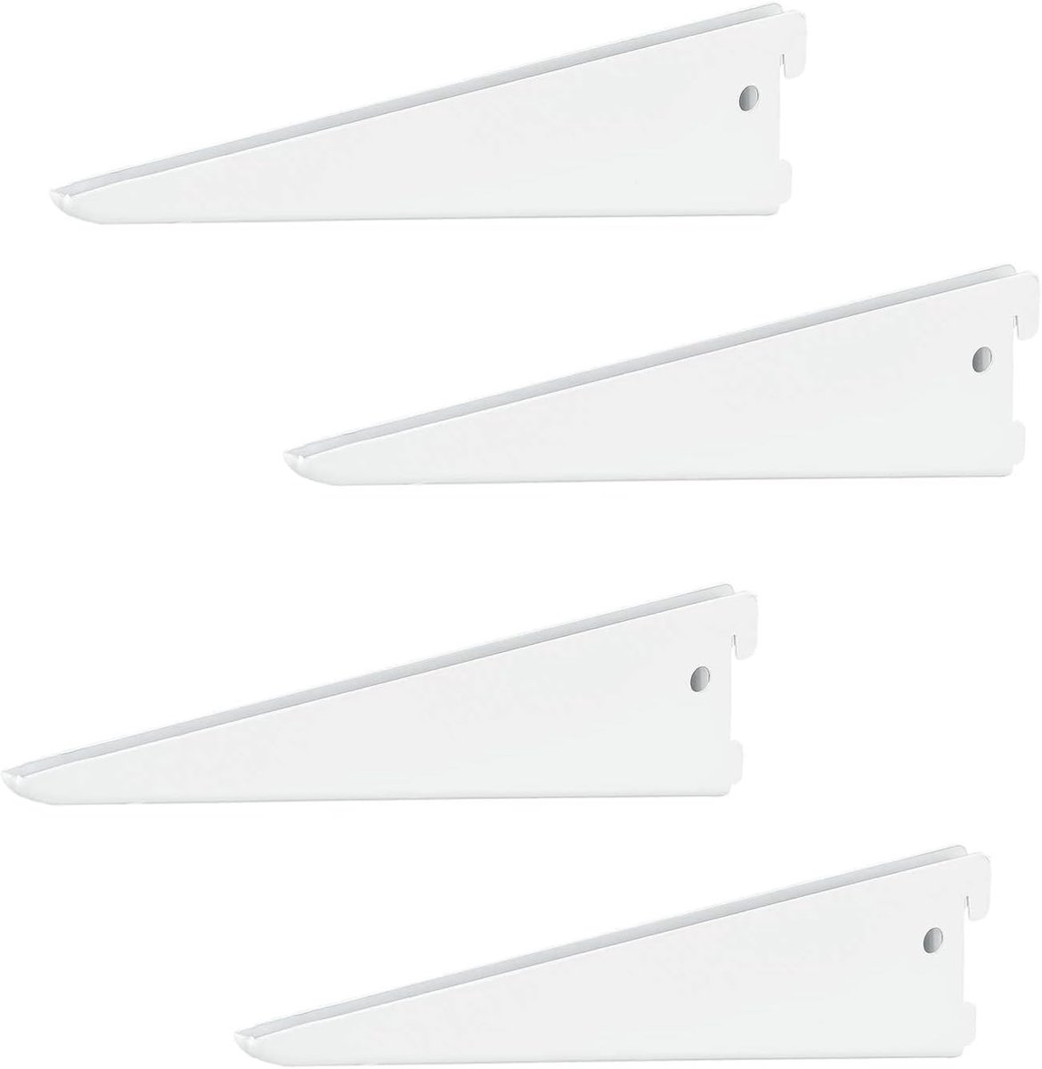 4 x siwitec U-dragers 220 x 50 mm in wit, plankdragers voor een tweerijig plankrailsysteem