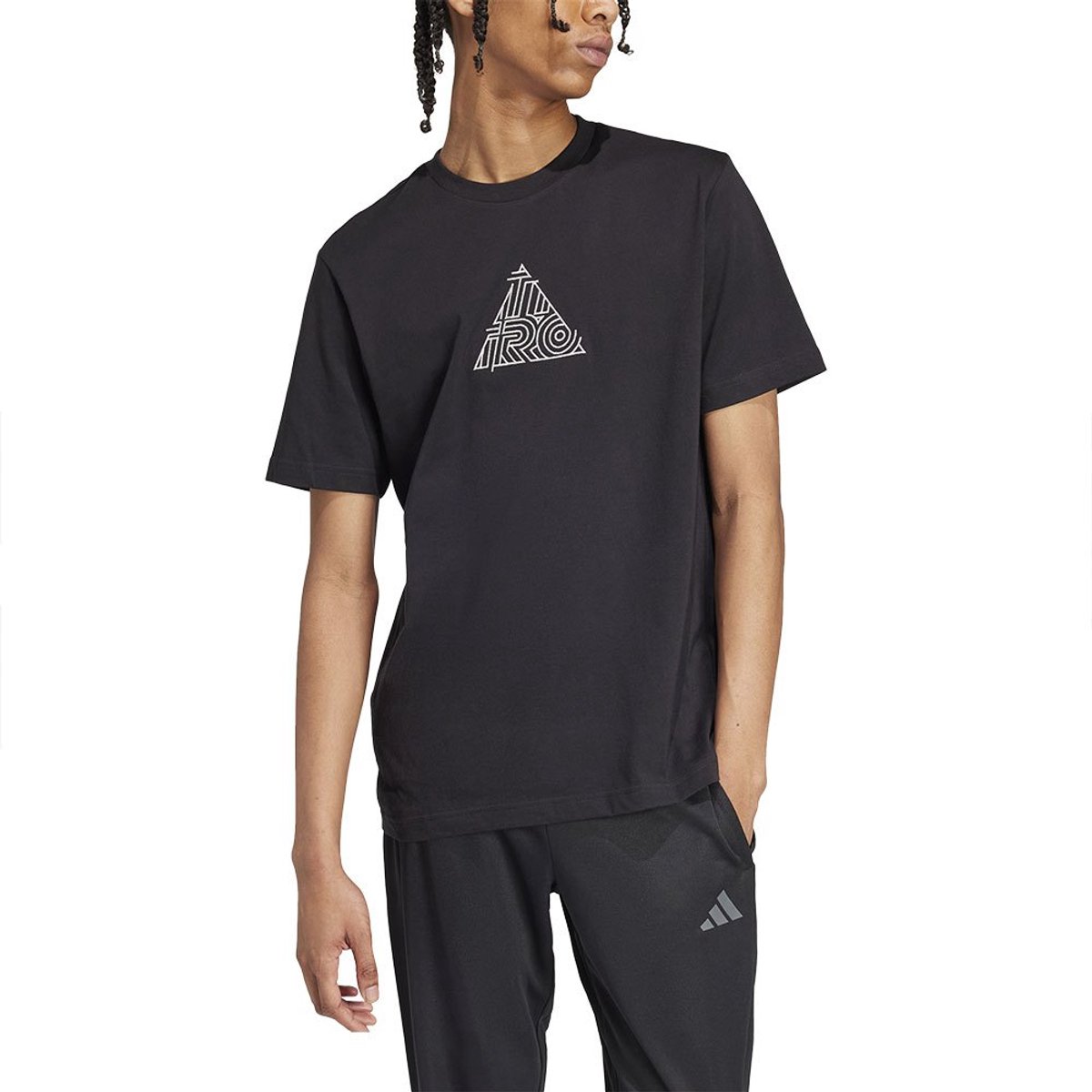 Adidas House Of Tiro Metallic T-shirt Met Korte Mouwen L Man Zwart