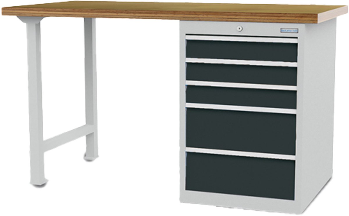 Bedrunka+Hirth Reihenwerkbank Breite 1.500 mm R 18-24 Schubladenblock 4x Schublade BxTxH 1.500x750x859 mm - 03.15.580.5-1VZ