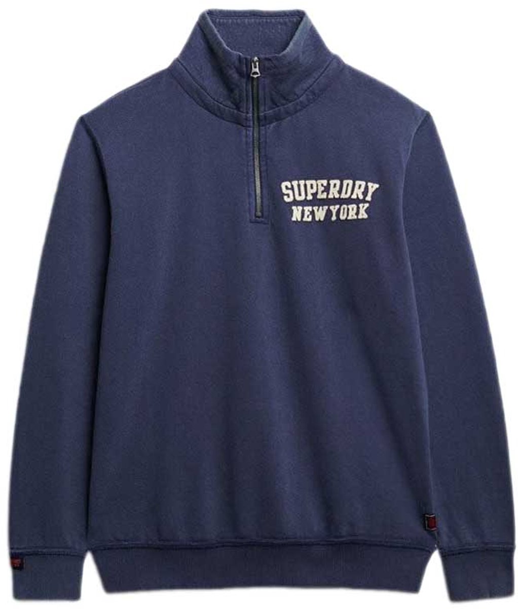 Superdry Vintage Athletic trui met halve rits Heren Truien Marineblauw