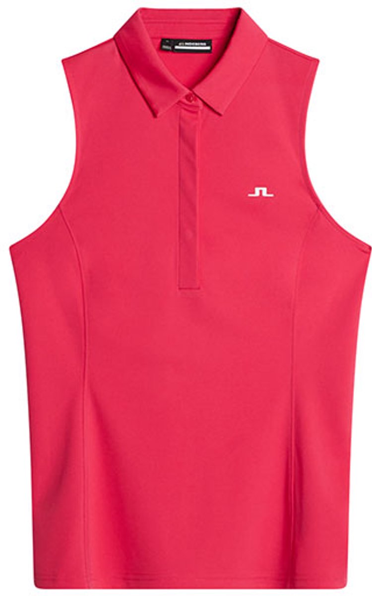 J.lindeberg Dena Mouwloze Poloshirt Voor Dames Roze L Vrouw