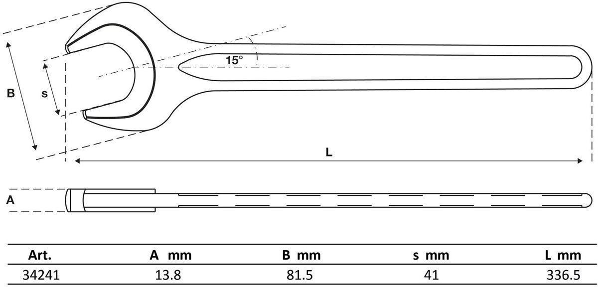 BGS Machinesleutel - DIN 894 - 41 mm