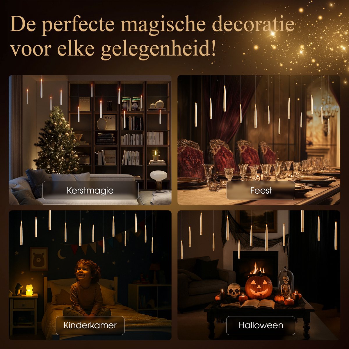 Comforder 12 Zwevende LED Kaarsen met Flikkerende Vlam - Floating Candles - Toverstok Afstandsbediening — cadeau in Spellen & Speelgoed - foto 6