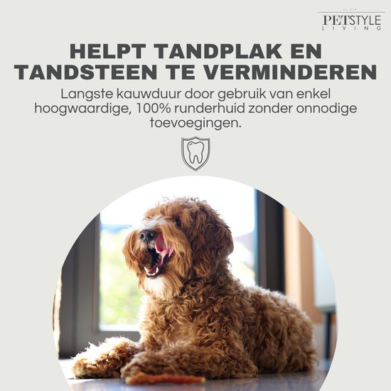 Petstyle Living Gedraaide Sticks met Kip - Hondensnacks - 12,5cm - 100 Stuks - Kauwstaaf Hond