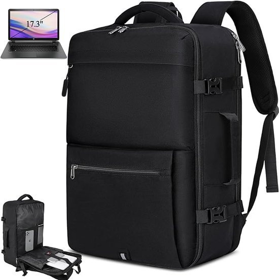 Grote Rugzak voor Heren-50L Laptoprugzak met Schoenenvak Waterbestendige, Reisrugzak met USB-oplaadpoort voor reizen kamperen wandelen, Zwart Grote Rugzak voor Heren-50L Laptoprugzak met Schoenenvak Waterbestendige, Reisrugzak met USB-oplaadpoort voor reizen kamperen wandelen, Zwart