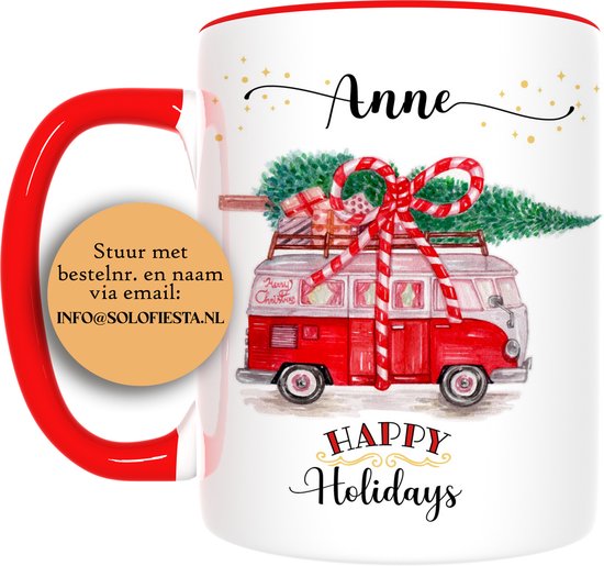 Kerstmok - Beker - Kerst mok met naam - Kerst cadeau - Kerst Truck mok - Gratis inpakservice