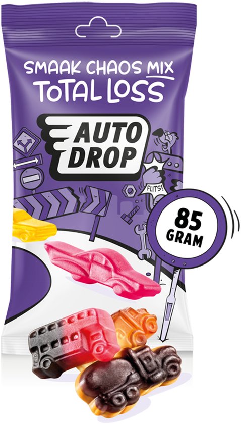 Autodrop - Snoep - Total Loss Smaak Chaos Mix - 16 zakjes - 85 gram | bol