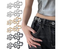 Broekverkleiner - 6 Stuks - Taille Spanner Set - Pins - Taille Extender - Spijkerbroek Verkortknopen - Verstelbare Knoop - Aanscherping Knop - Richter Knoppen - Herbruikbare - Broek taille versteviging - Voor losse jeans, broeken, rokken en mouwen