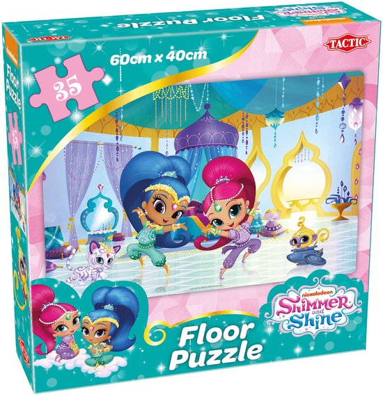 Doos van de Tactic vloerpuzzel met Shimmer en Shine, 35 stukjes, 60x40cm.