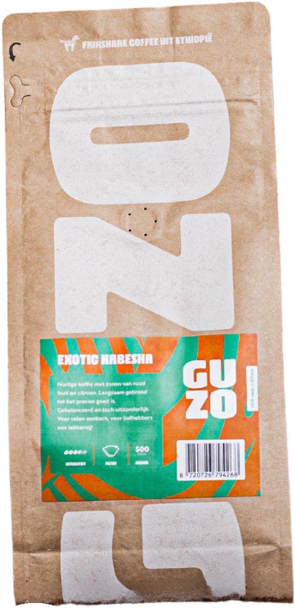 GUZO Coffee 500 gram Exotic Habesha filterkoffie - 100% Made in Ethiopia