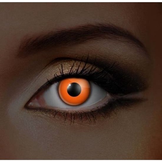 Lentilles de couleur UV Oranje Eyecatcher – Lentilles hebdomadaires sans correction – Pour démons, créatures de feu et cosplay d'Halloween