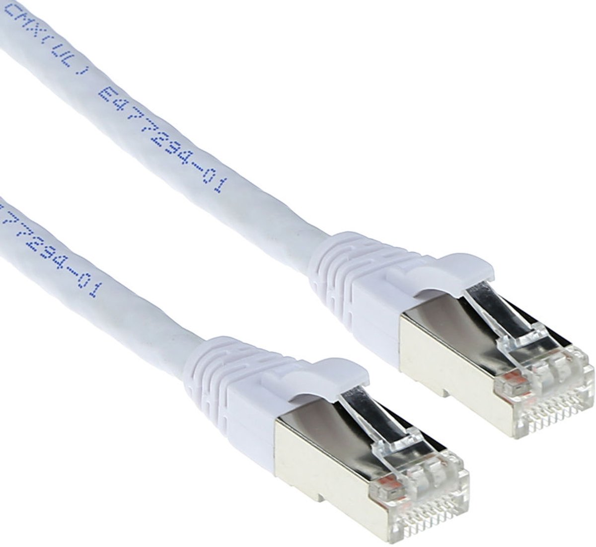 ACT Witte 5 meter LSZH SFTP CAT6A patchkabel snagless met RJ45 connectoren FB7305