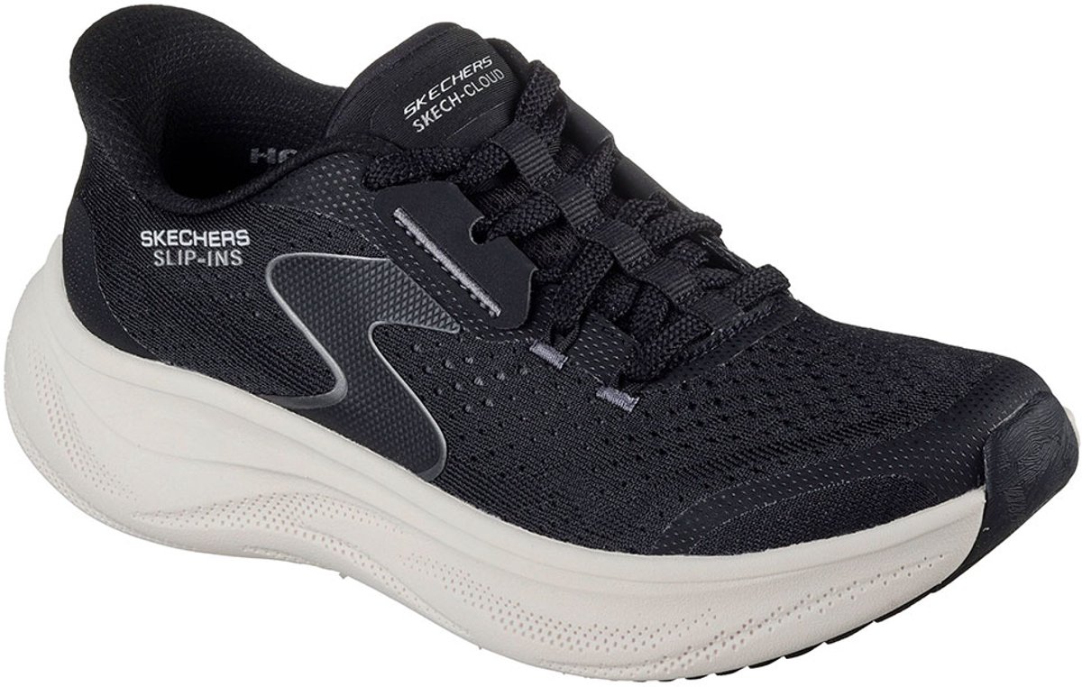 Skechers Skech Cloud Black Mesh / Synthetic / White Trim