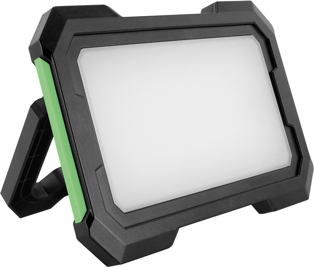 HARDY LED - Draadloze Bouwlamp op accu - Oplaadbaar en kantelbaar - Zwart/groen - IP54