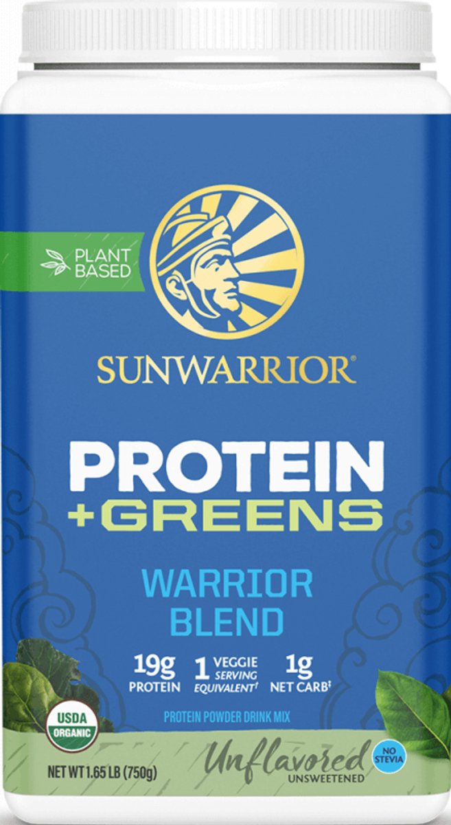 Sunwarrior Warrior Blend + Greens Organic (750g) Unflavoured - Eiwitten - Veganistisch eiwit