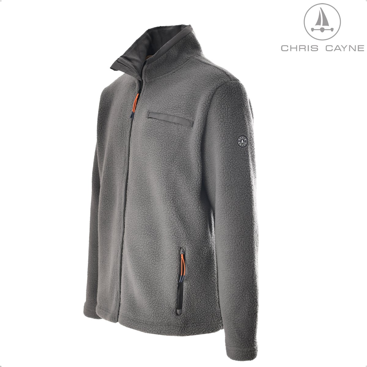 Chris Cayne heren fleecevest - M - grijs - rits - fleece - zakken - 100 % Polyester - Nylon afwerking - kleurige details - borstzak