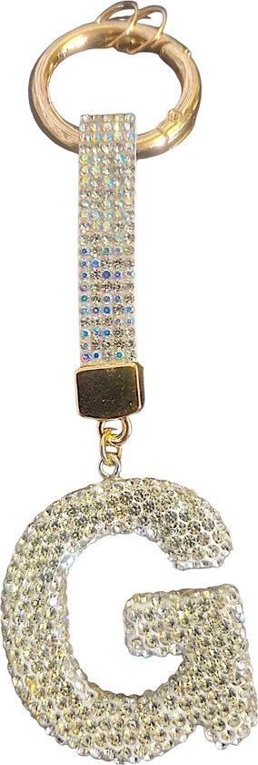 Porte-clés Lettre G Strass | Porte-clés avec votre lettre | Cadeau personnalisé | Cadeau de fête des mères | Cadeau d'anniversaire | Cadeau personnel | Cadeau personnel | Cintre pour sac | Porte-clés | Merci de présenter