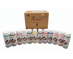 Farbello Acrylverf Set- 12 kleuren*60 ml., Sterk gepigmenteerde, Niet giftige verf op waterbasis, voor canvas, hout, steen, papier en metaal.