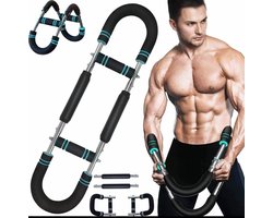 Multifunctionele Spiertrainer – Arm, Borst, Rug & Been Oefeningen – U-vorm Dubbele Stalen Veer – Home Fitness Apparaat – Draagbaar & Verstelbaar