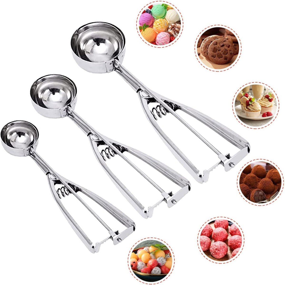 4/5/6cm Cake Machine Biscuit Dough IJsschep (JS06) RVS Schep